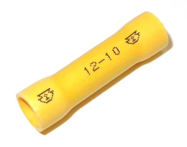 b4072bButt Connector 12-10 GaugeFunnel FIT BrazedVinyl Insulation Yellow