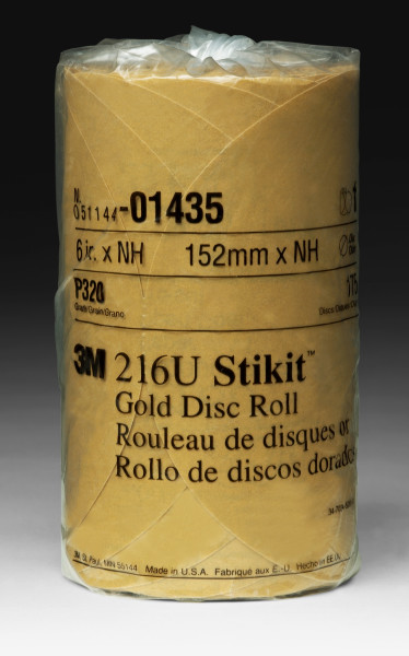 14353m 6" Nh 320a Stikit Gold Disc Gold Disc Roll, 014356 In, P320175 Disc Per Roll6 Rolls Per Case3M Stikit  Gold Disc Roll, 01435, 6 in, P320, 175 discs per roll, 6 rolls per case
