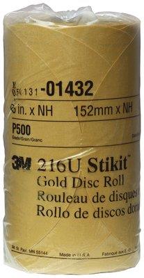 014323m Stikit Gold Disc 6" P500gold Disc Roll, 014326 In, P500175 Discs Per Roll, 6 Rolls Pe3M Stikit Gold Disc Roll, 01432, 6 in, P500, 175 discs per roll, 6 rolls per case