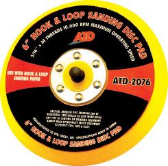 Atd20766" Quick Change Sanding Padfor Use W/ Hook And Loop6" QUICK CHANGE SANDING PAD