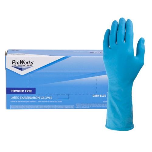 Gll113fxproworks Latex Exam Pf GlovesX-Large, 13 Mil, Powder Freeblue, NoN-Sterile50 Per BoxPROWORKS POWDER FREE GLOVES